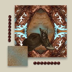 Cowboy Boots Invitación a la boda Kaleidoscope