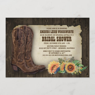 Cowboy Boots Invitaciones a la ducha de novia con 