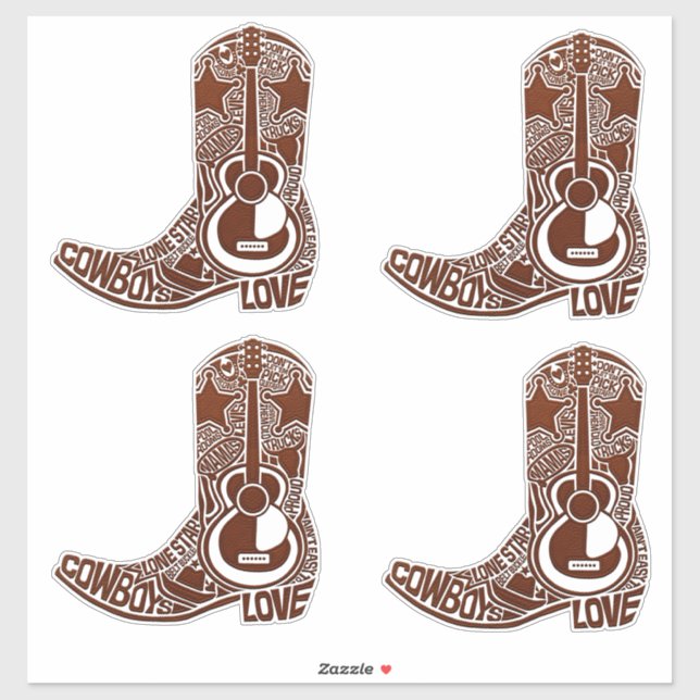 Cowboy Boots Pegatinas (Hoja)