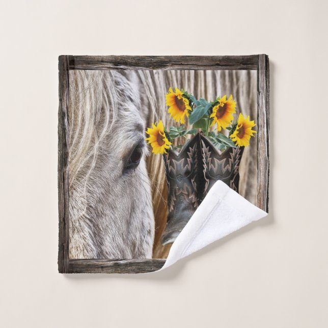 Cowboy Caballo Boots Junta de los girasoles (Toallita)