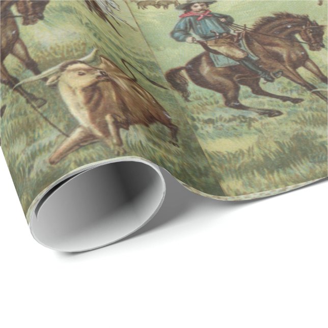 Cowboy de papel de envolvimiento de regalo de Occi (Esquina del rollo)