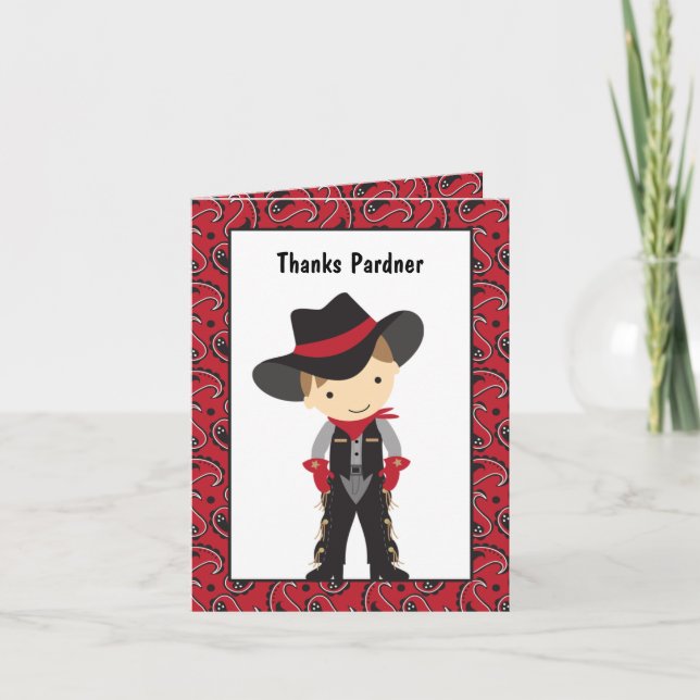Cowboy Gracias Tarjeta (Anverso)