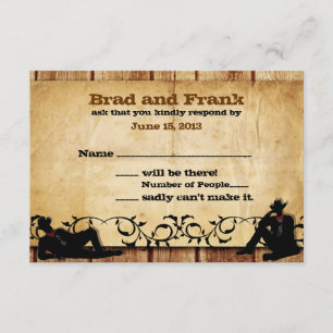 Cowboy Grooms Bodas gay Personalizado Tarjetas RSV