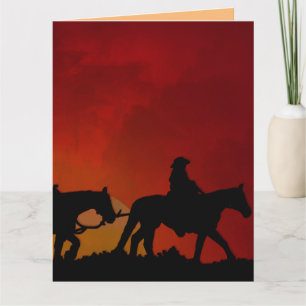 COWBOY HAPPY TRAILS GRAN TARJETA DE CUMPLEAÑOS