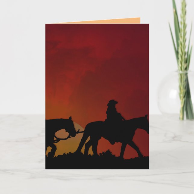 COWBOY HAPPY TRAILS GRAN TARJETA DE CUMPLEAÑOS (Anverso)