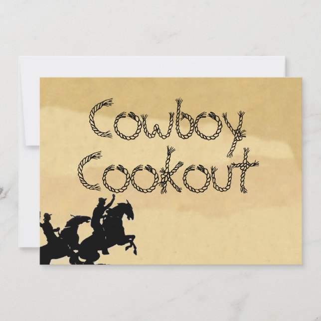 Cowboy invitaciones para fiestas de piel de gallin (Anverso)