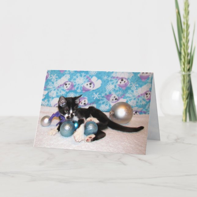 Cowboy la tarjeta de Navidades Adorable Kitten (Ga (Anverso)