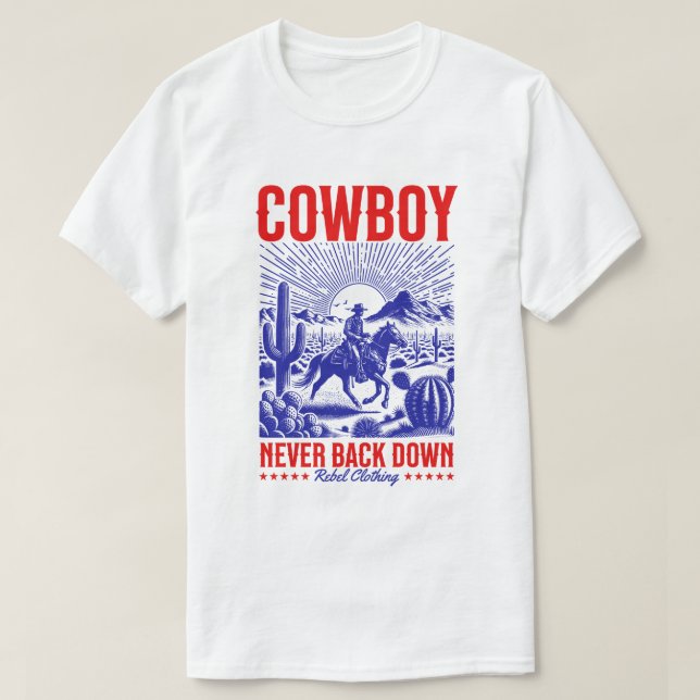 Cowboy monta una camiseta de caballo (Diseño del anverso)