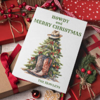 Cowboy occidental bota árbol de Navidad
