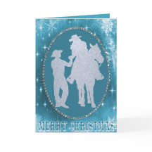 Cowboy occidental Cowgirl Horario Feliz Navidad