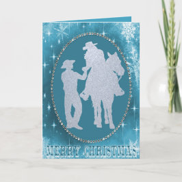 Cowboy occidental Cowgirl Horario Feliz Navidad