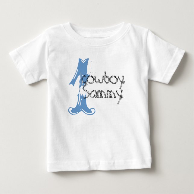 Cowboy Personalizable 1.ª camiseta de cumpleaños (Anverso)