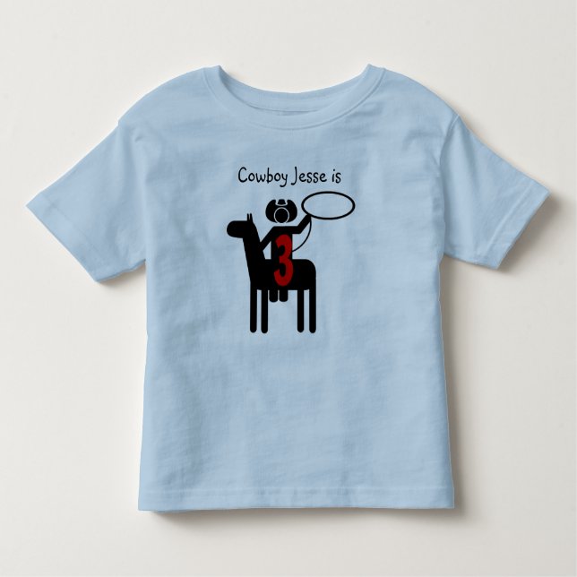 Cowboy Personalizable Camiseta de cumpleaños (Anverso)