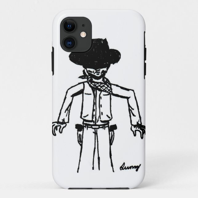 Cowboy Sketch iPhone 5 Funda (Reverso)