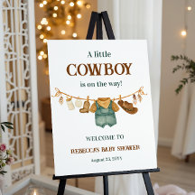 Cowboy Western Clothesline Baby Shower Welcome