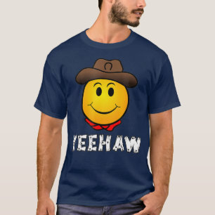 Cowboy Yeehaw Emoji camiseta Rodeo Occidental Tee
