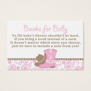 Cowgirl Baby Shower trae una tarjeta de solicitud