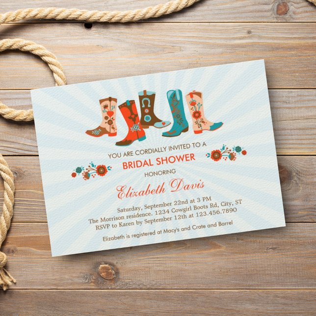 Cowgirl Boots Invitación a ducha de novias (Subido por el creador)