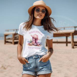 Cowgirl Corto Sleeve Camiseta