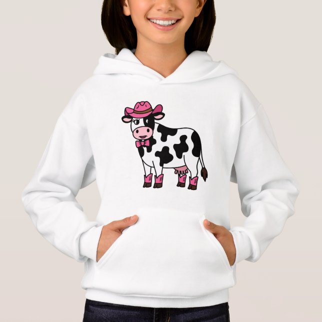 Cowgirl Cow Design – Cute Pink Western Farm Animal (Anverso)