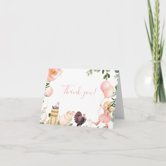 Cowgirl Gracias Tarjeta (Anverso)