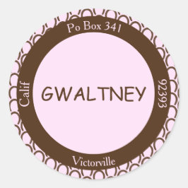 Cowgirl Horseshoe Pink | Sello para sobres marrón 