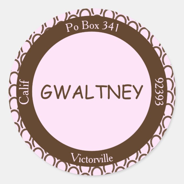 Cowgirl Horseshoe Pink | Sello para sobres marrón  (Anverso)