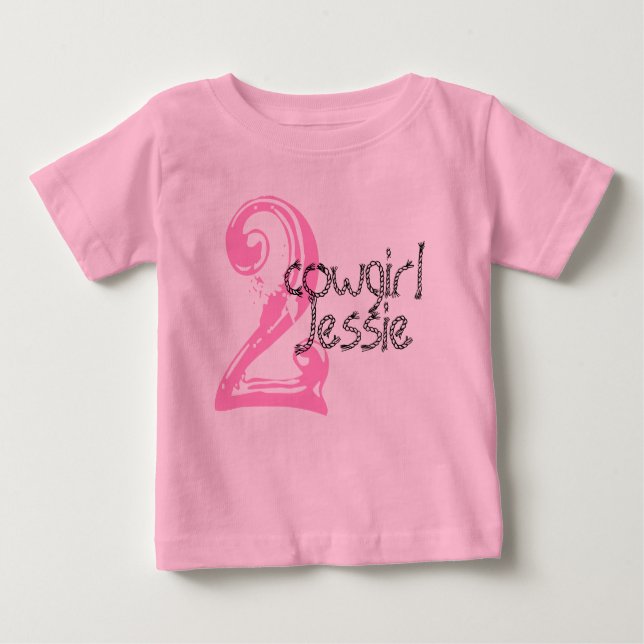 Cowgirl Personalizable camiseta de cumpleaños 2 (Anverso)