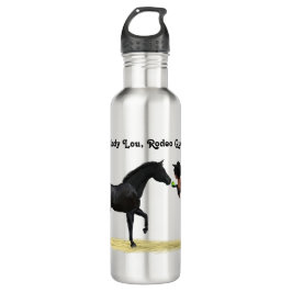 Cowgirl Pinup con botella de agua para caballos