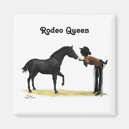 Cowgirl Pinup con imán de caballo