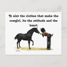 Cowgirl Pinup con postales para caballos