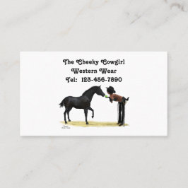Cowgirl Pinup con tarjetas de negocios de caballos