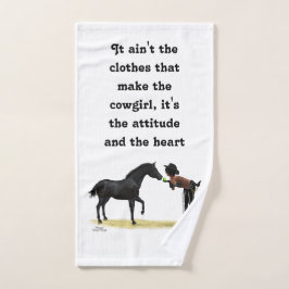 Cowgirl Pinup con toalla de mano de caballo
