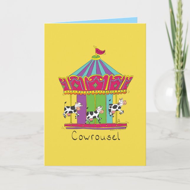 Cowrousel - Graciosa tarjeta de felicitación de ca (Anverso)