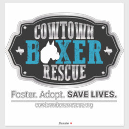 Cowtown Boxer Rescue Vinyl Pegatina (Grande)