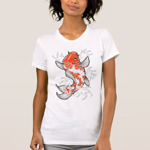 Coy Fish Tattoo Estilo camiseta blanca de mujeres 