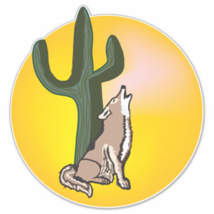 Coyote, fauna, animales salvajes, pegatina de vini
