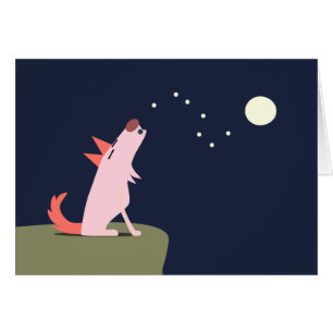Coyote que grita en la luna
