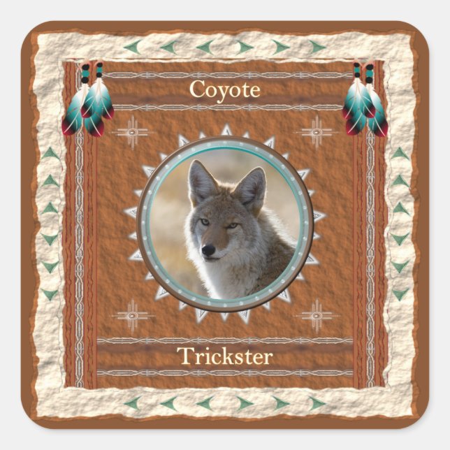 Coyote -Trickster- Pegatinas - 20 por hoja (Anverso)