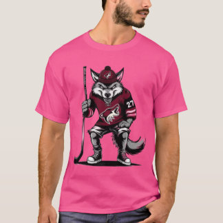 Coyote Wearing an Arizona Coyotes Hockey Jersey Ov