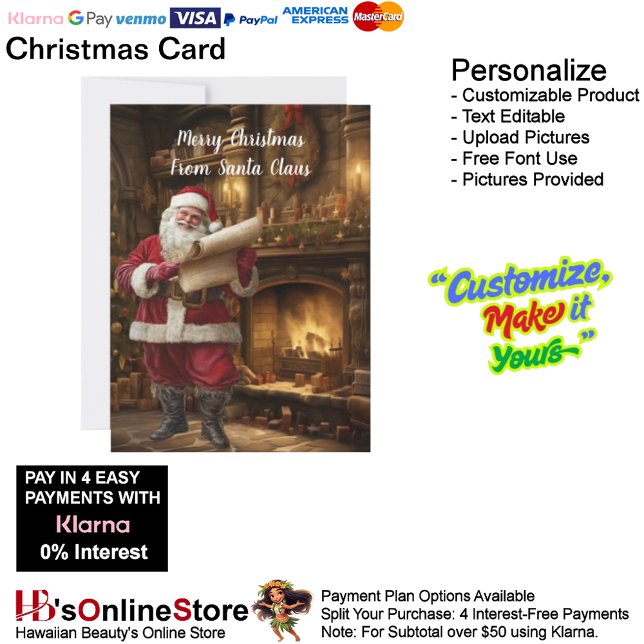 Cozi Chimenea Árbol De Navidad De Santa Claus 8 (Cozi Fireplace Christmas Tree From Santa Claus Holiday Card 8.)