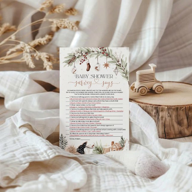 Cozy Baby Shower Survey dice tarjeta de juego (Subido por el creador)