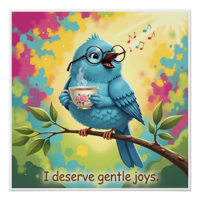 Cozy Bird Aesthetic Glossy Poster   (Anverso)