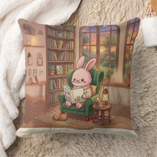 Cozy Bobo el conejo leyendo libro Almohada - Cu