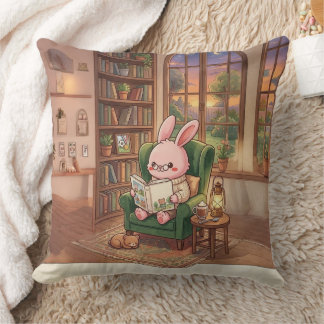 Cozy Bobo el conejo leyendo libro Almohada - Cu