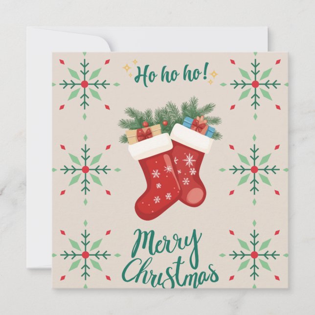 Cozy Christmas Stockings Card – Festive Holiday Gr (Anverso)