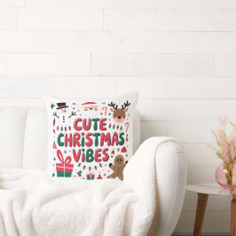 Cozy "Cute Christmas Vibes" Almohada Decorativa
