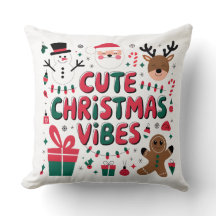 Cozy "Cute Christmas Vibes" Almohada Decorativa