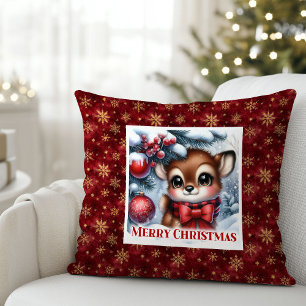 Cozy Fawn Christmas Almohada Regalo para Niños Nev