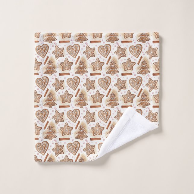 Cozy Gingerbread Cookie Seamless Pattern (Toallita)